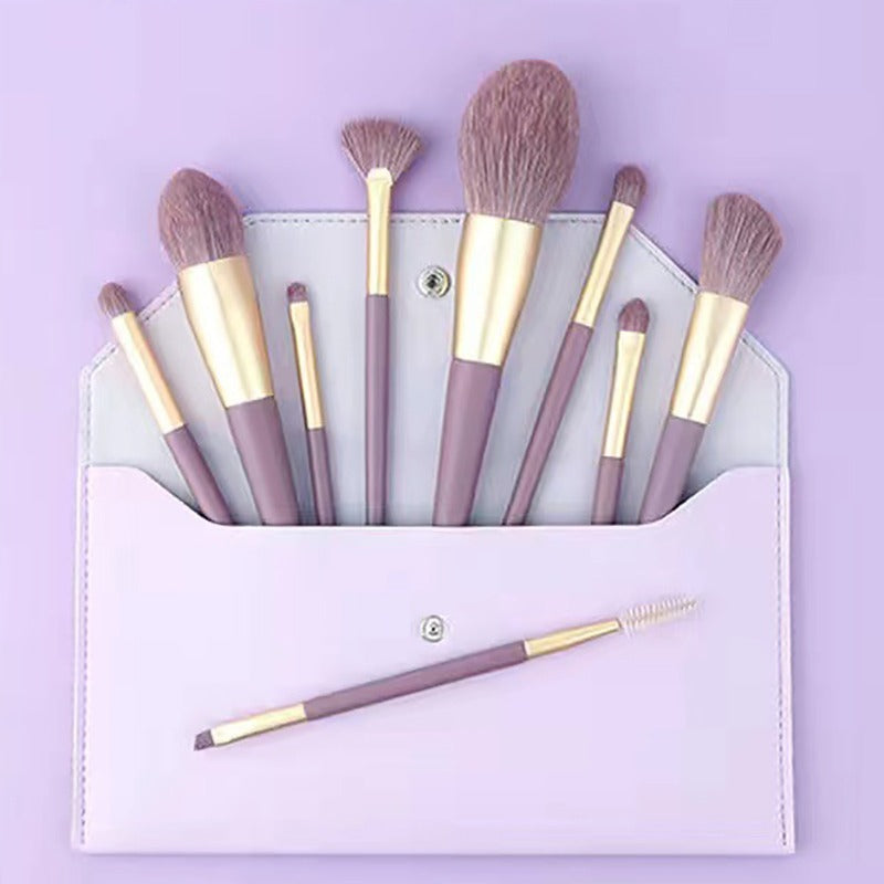 9-Piece Soft & Stylish Makeup Brush Set (Purple)