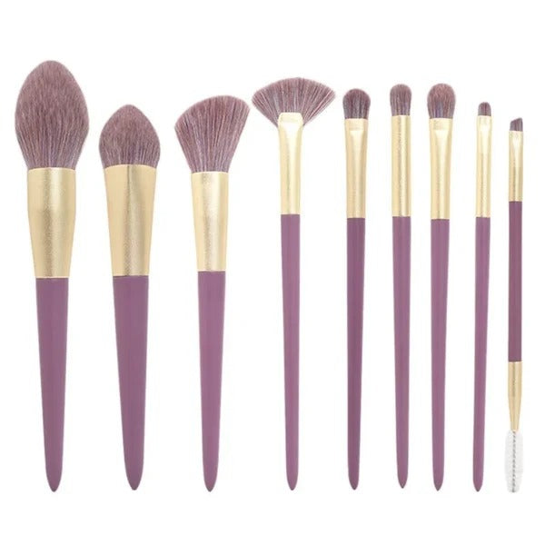 9-Piece Soft & Stylish Makeup Brush Set (Purple)